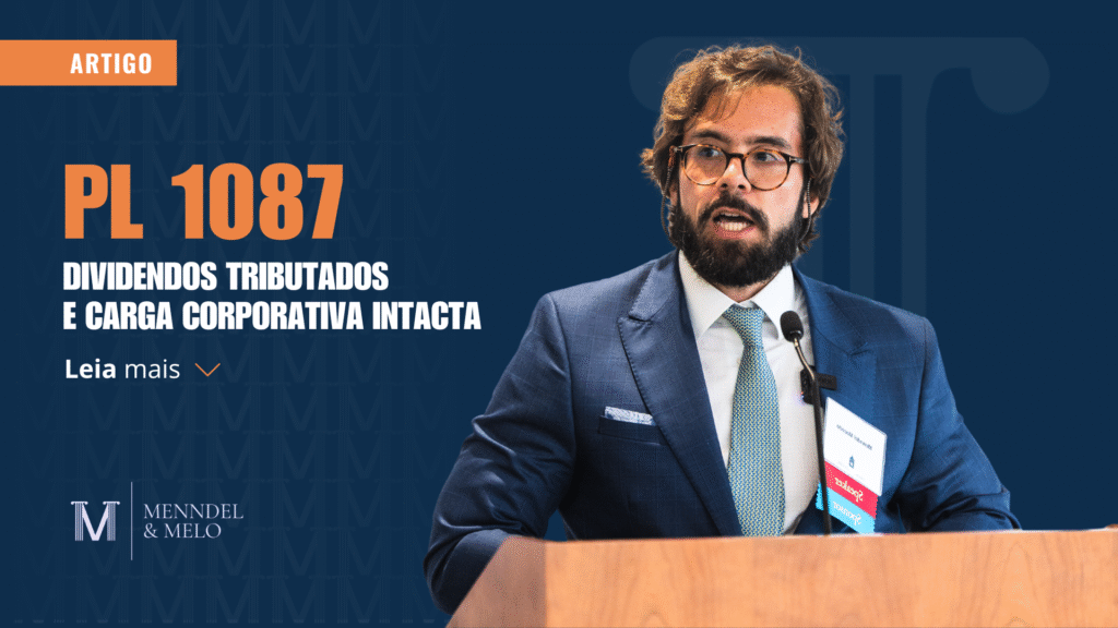 Dr. Menndel palestrando e ao lado o texto "PL 1087"